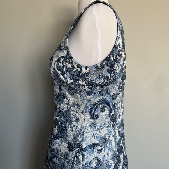 Elie Tahari Tweed Sleeveless Cocktail Metallic Brocade Jacquard Jaelyn Dress - Picture 11 of 16